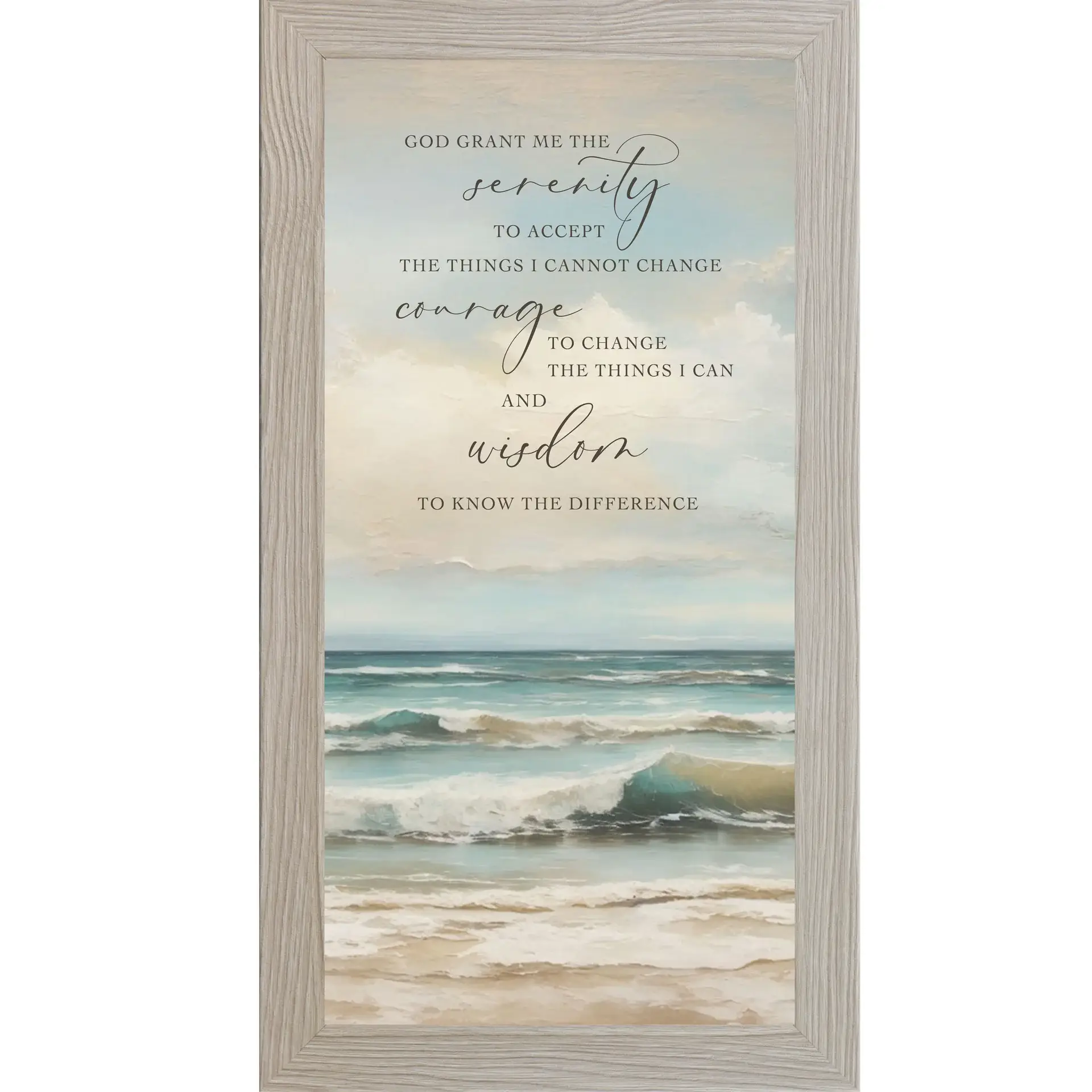 Summer Snow Art - Wholesale Art Print - God Grant Me The Serenity Prayer Beach Ocean Lake Framed Art0