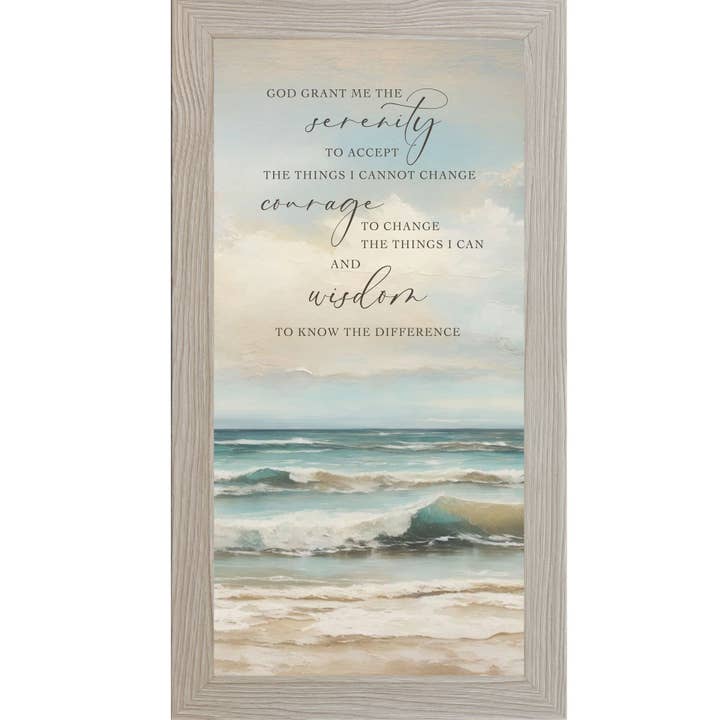 Summer Snow Art - Wholesale Art Print - God Grant Me The Serenity Prayer Beach Ocean Lake Framed Art