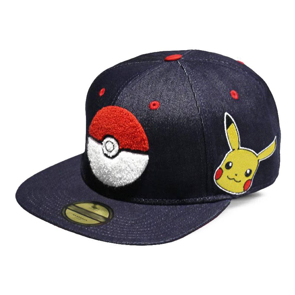Meroncourt Europe Ltd – wholesale Baseball cap – Unisex – POKEMON Pokeball Denim Snapback Baseball Cap, Unisex, Blue (0
