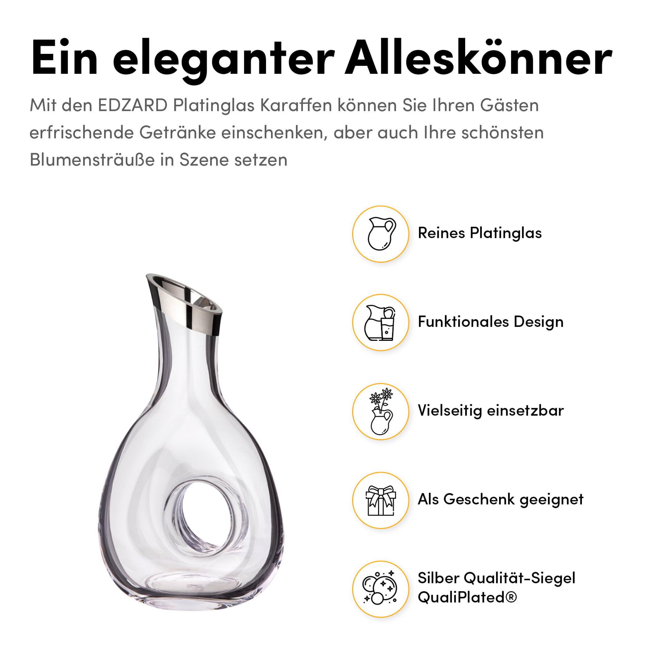 EDZARD - Wholesale Decanter - Decanter Gordon, Mouth-Blown Crystal Glass2