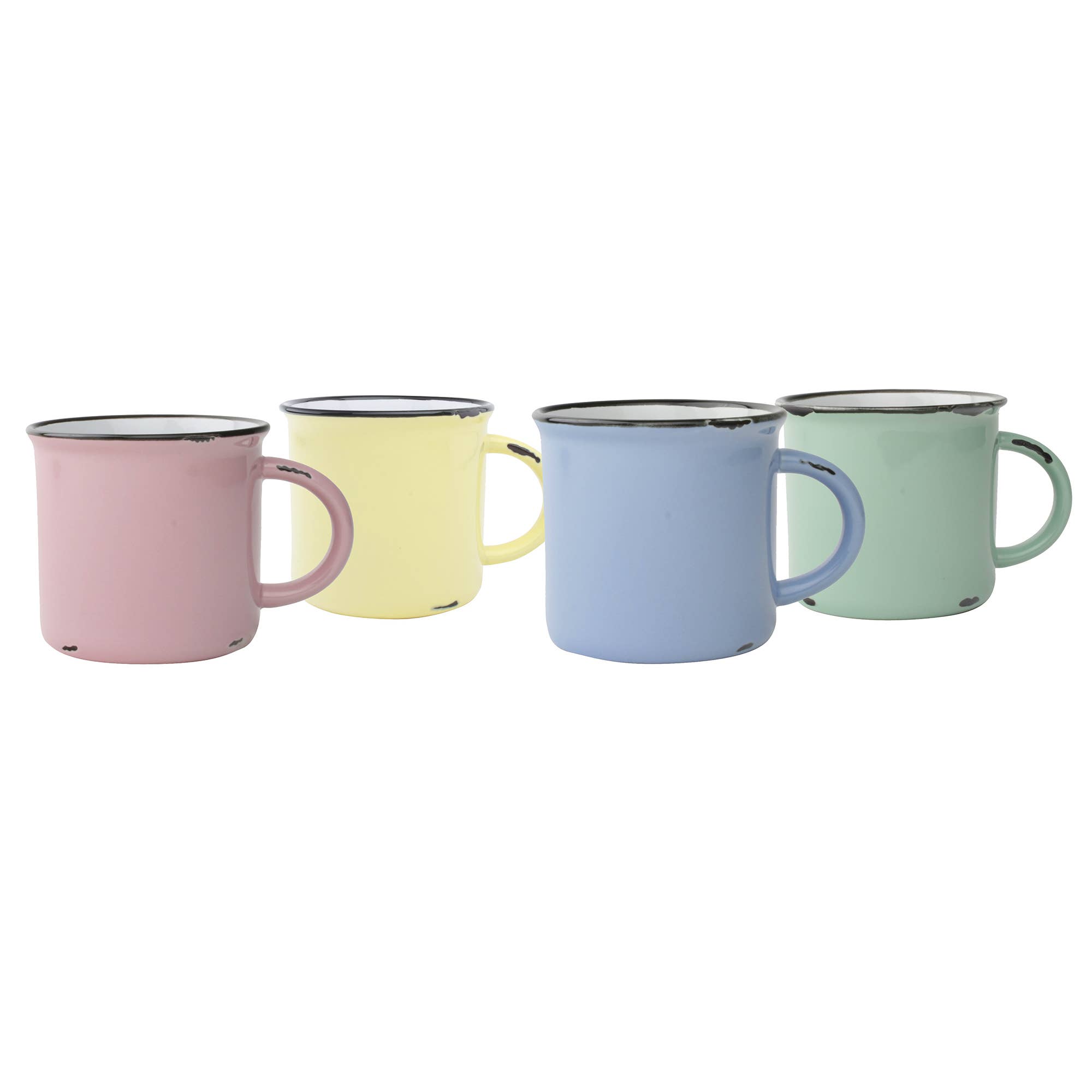 Canvas Home - Wholesale Coffee Mug - Tinware Collection Spring Mugs- Mixed Set of 4