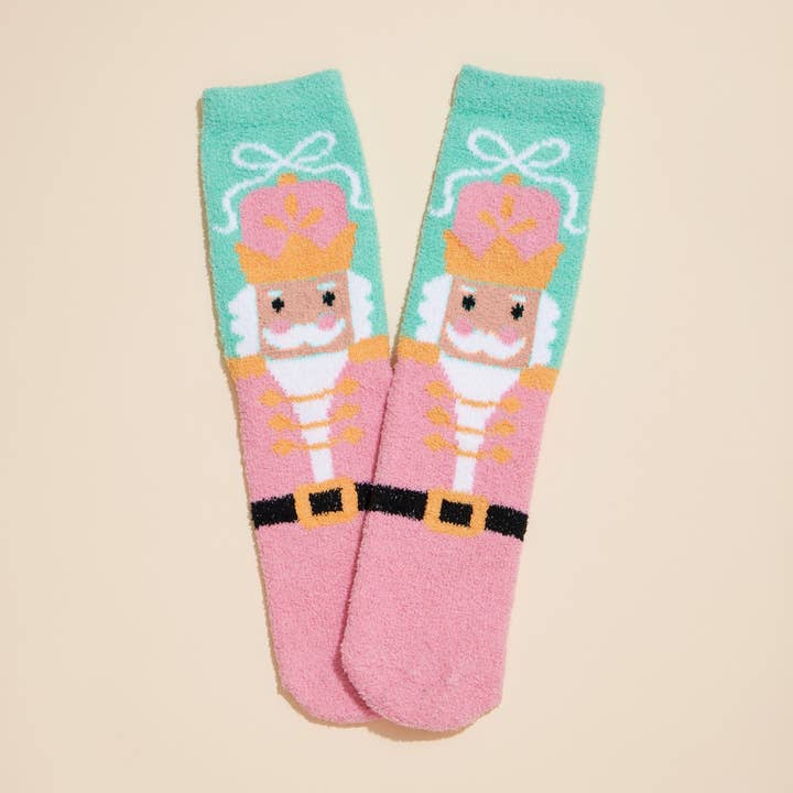 Christmas Fuzzy Socks Assorted Pack of 4 for wholesale on Faire