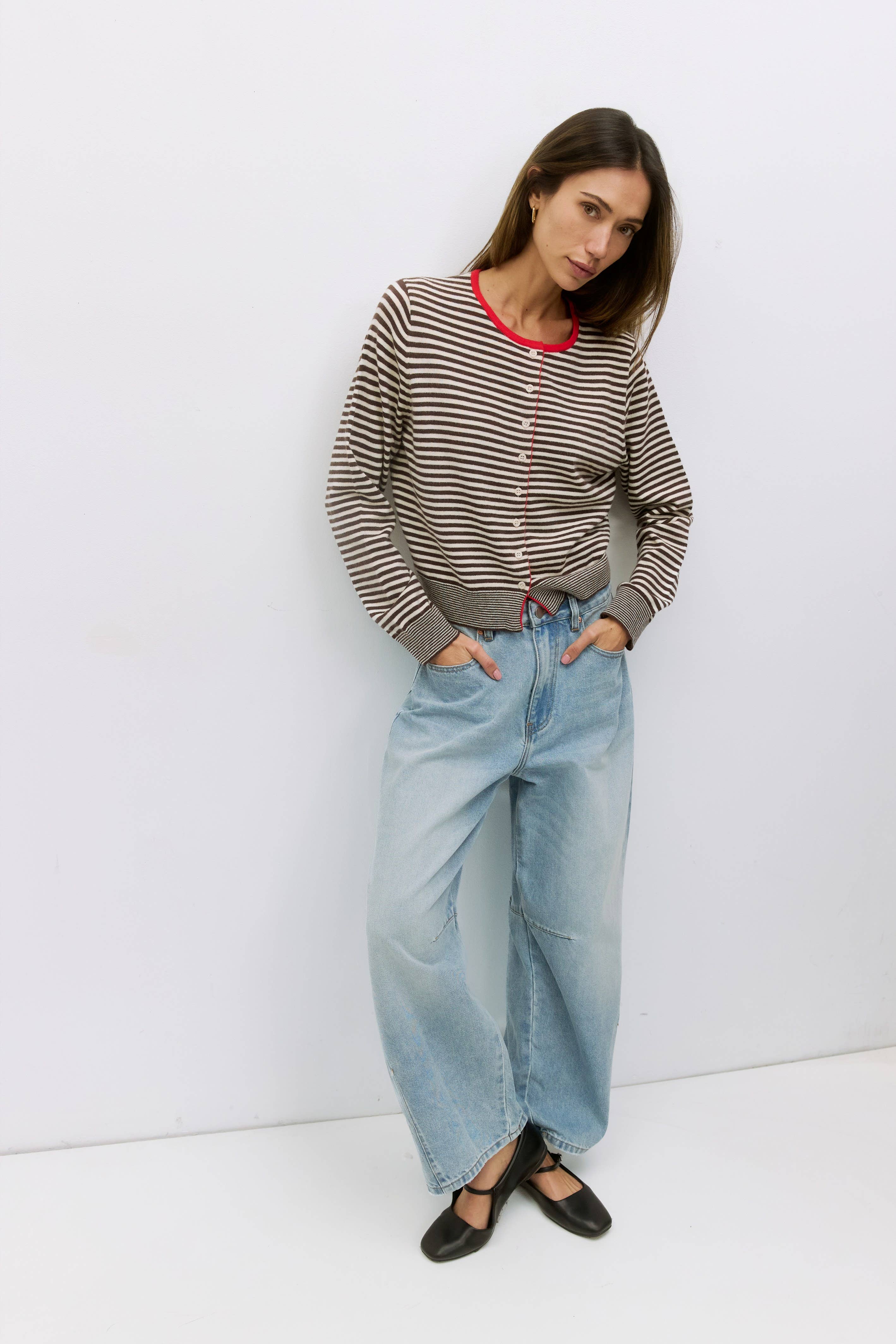 MOD REF - Wholesale Cardigan - Women's - The Montana Cardigan | Striped Button-Down Cardigan28