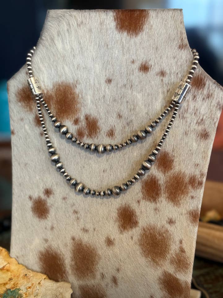 #057 Sterling Pearl Double Strand Necklace for wholesale by Z Bars Jewelry