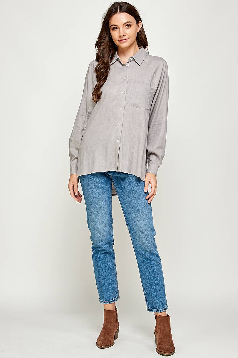 FUN2FUN - Wholesale Button Down Shirt - Women's - LINEN BLEND SHIRT15
