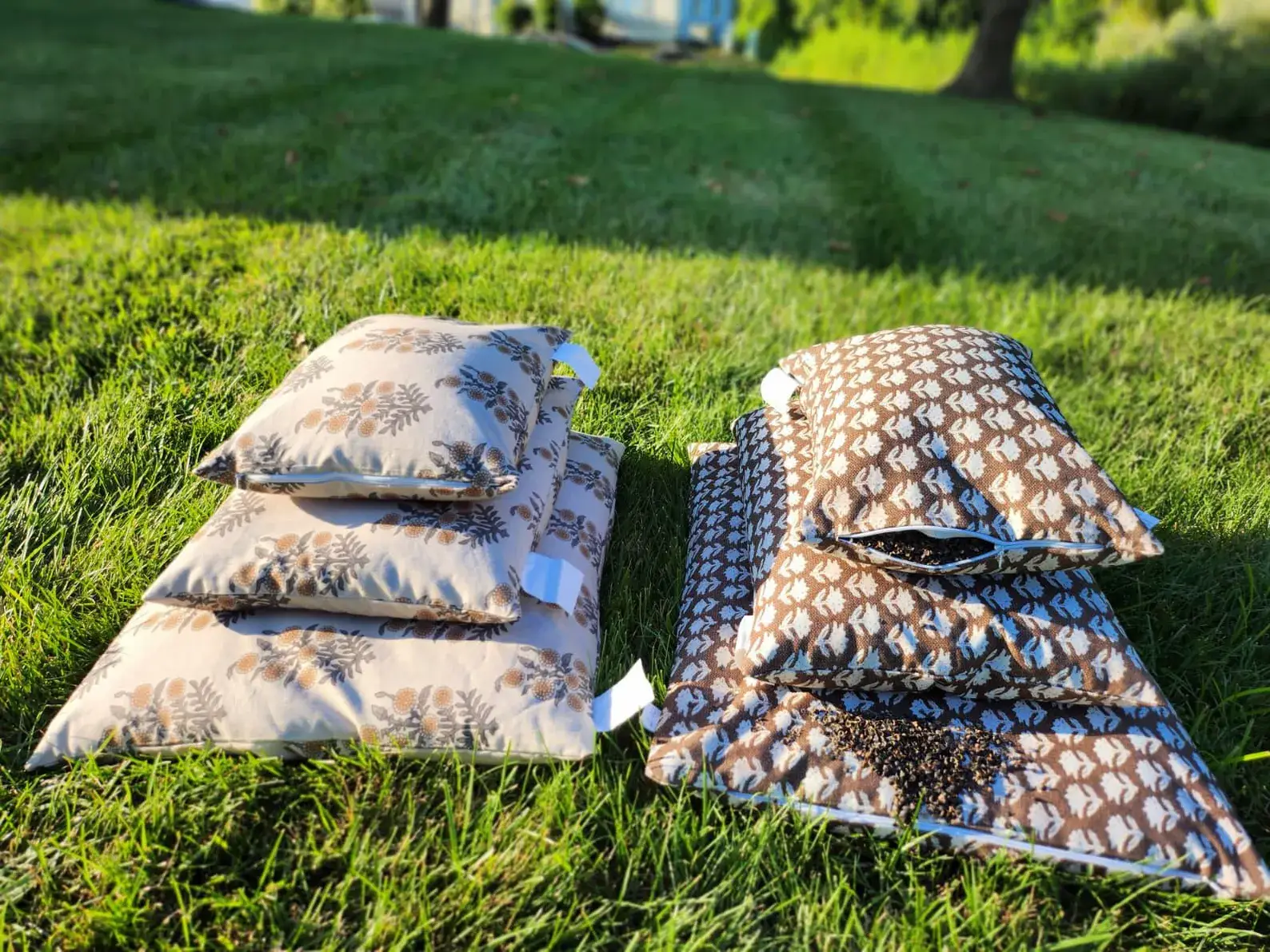 Orimono Elegance - Vendita all'ingrosso Cuscini per letto - Cuscino di Grano Saraceno Biologico – Copertura in Cotone Floreale Neutro3