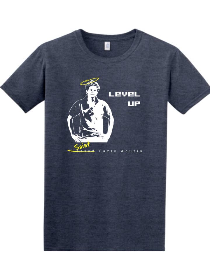 Sock Religious - Wholesale Screen Printed T-Shirt - Unisex - Level Up - St. Carlo Acutis Adult T-Shirt4