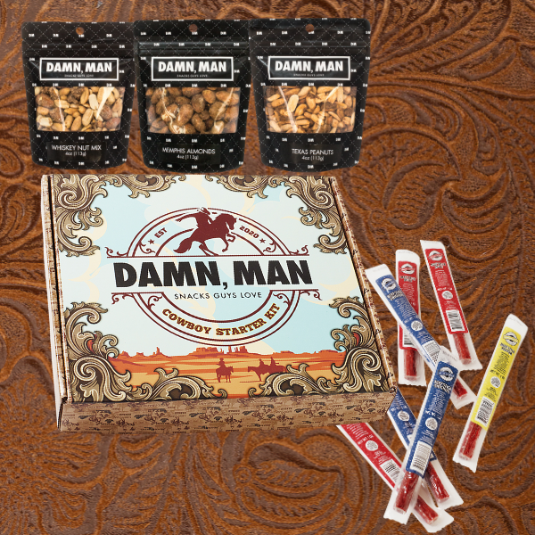 Damn, Man Snacks - Wholesale Food Gift Basket - Cowboy Box Beef & Nut Gourmet Gift Basket7