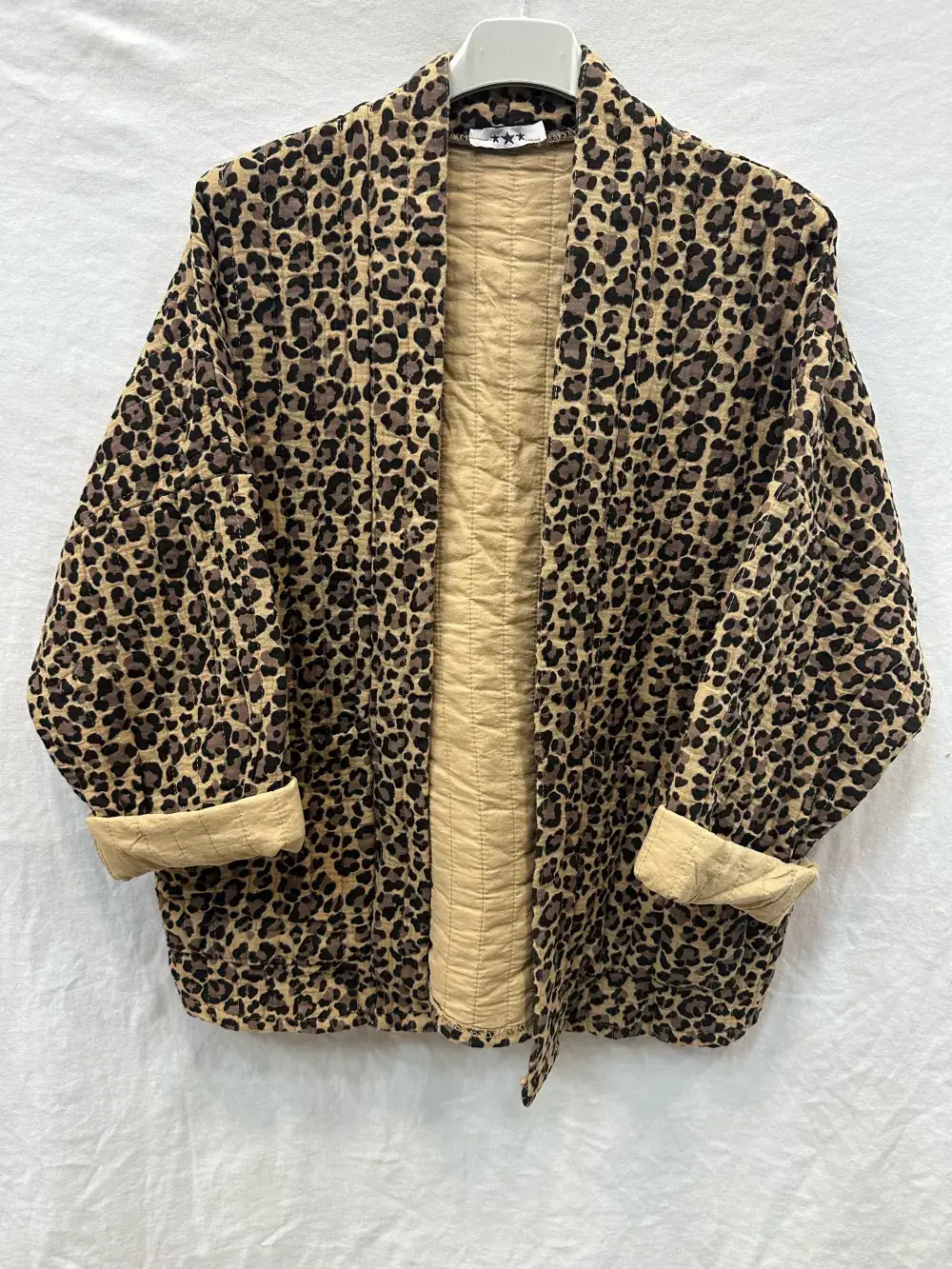 Mimi & Gogo - Vendita all'ingrosso Giacca - Donna - Giacca Trapuntata in Mussola di Cotone con Leopardo @5343_VeLeoMatela1