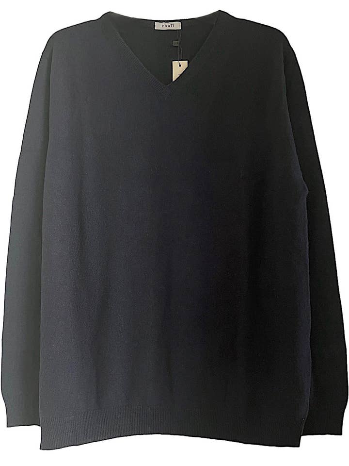 Men´s cashmere V neck sweater black for wholesale by PRATI