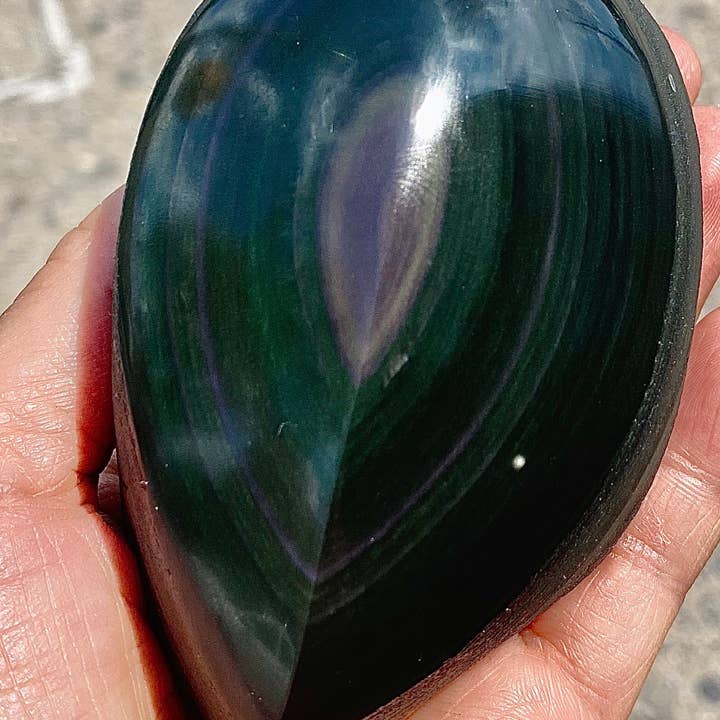 KayleeNYC - Wholesale Spiritual Stone/Crystal - 2 Lbs Natural Rainbow Obsidian Half Polish freeform5