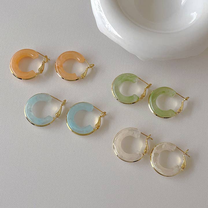 Dipped Shop - Wholesale Hoop Earrings - Candy Color Metal Hoop Earrings DPJE1822