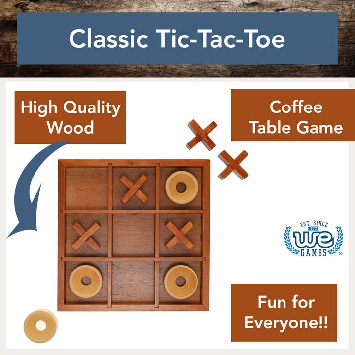 Wood Expressions - Venta al por mayor Juegos de mesa - Juego de mesa de madera Tic Tac Toe3