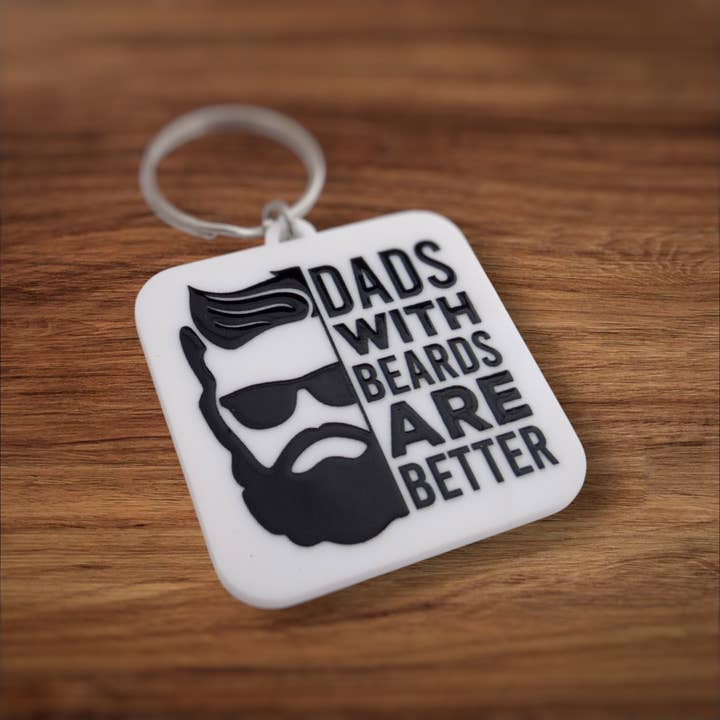 Happyink.co – wholesale Keychain – Men's – Dads with Beards are Better Keychain, for Dad, funny gift4