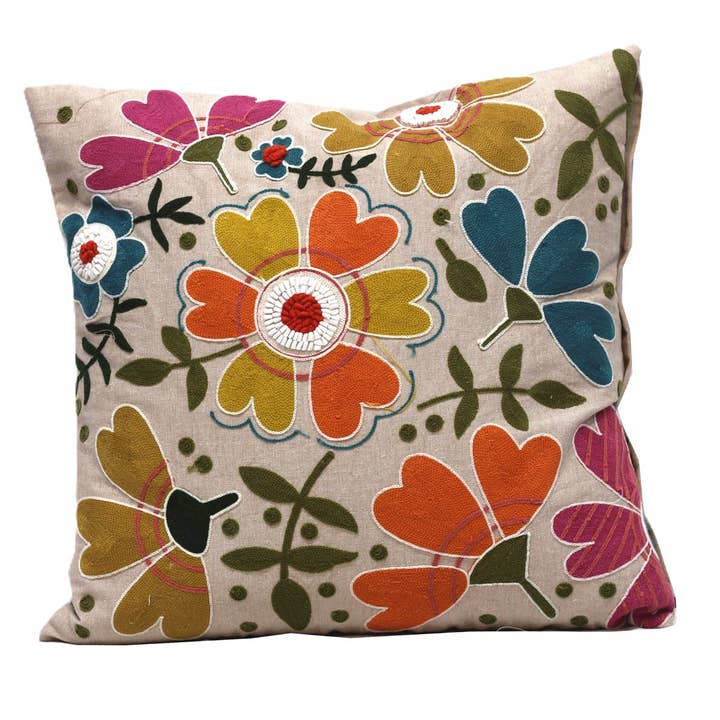 Funda de cojín bordada con relleno de fibra de poliéster para venta al por mayor de Jardinopia UK