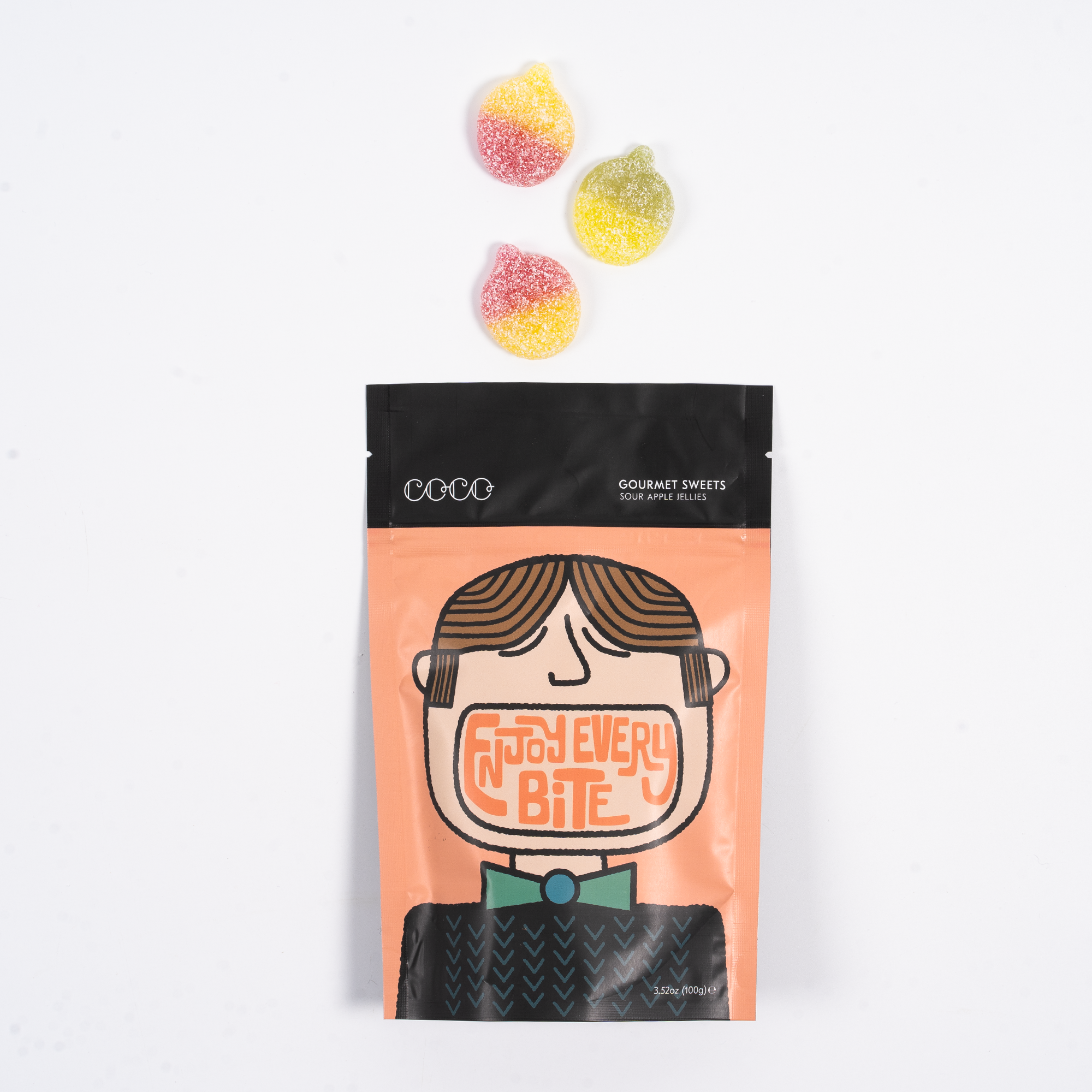 COCO Chocolatier [No duties when shipping to US!] - Wholesale Gummy - Sour Apple Sweets 100G (Pack of 12)2