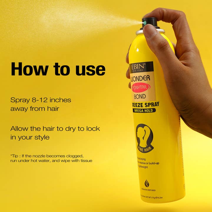 EBIN NEW YORK - Wholesale Hair Spray - Wonder Ponytail Bond Freeze Spray - Mega Hold 8oz/ 245ml