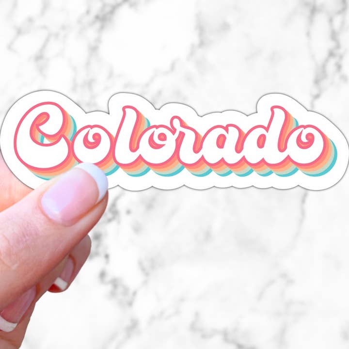 Autocollant rétro Colorado pour la vente par Simply Fangirl Designs