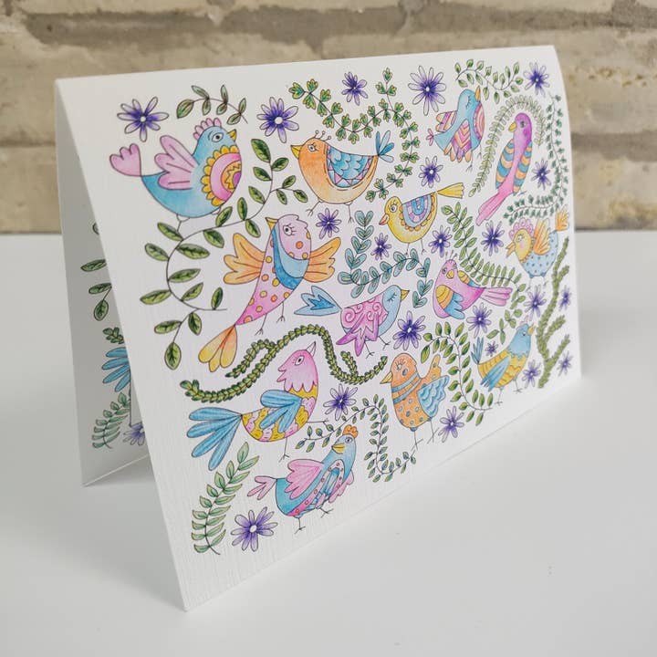Tarjeta de Felicitación Pájaro Garabato para venta al por mayor de Doodles and Fun!