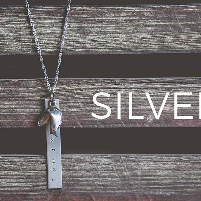 Fortune Cookie Necklace - Silver/Pewter for wholesale by Fortunista.org