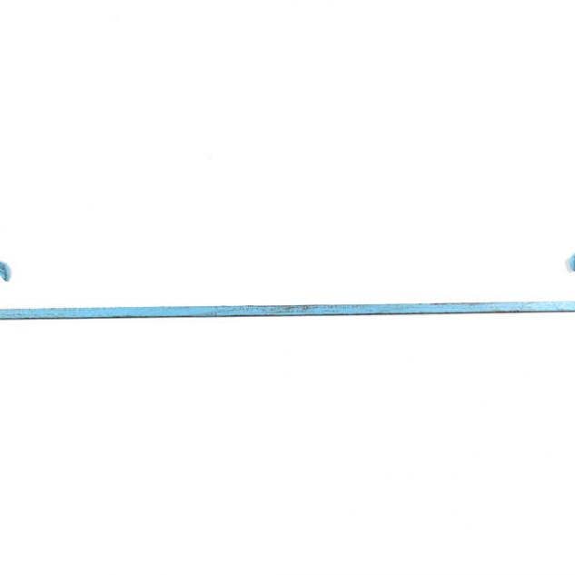 Soporte de toalla de baño rústico azul claro de hierro fundido decorativo arqueado sirena 28 pulgadas para venta al por mayor de Hampton Ironworks