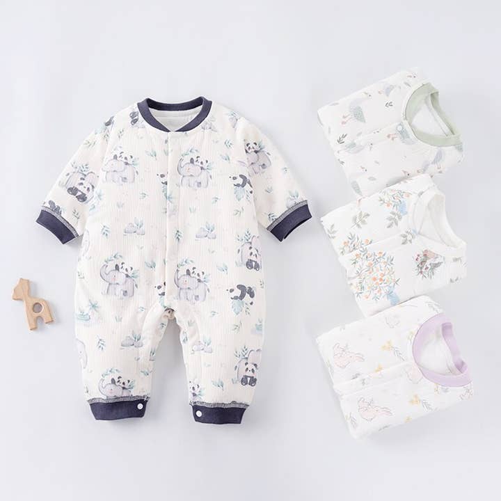Little Chic Boutique – wholesale Byxdress - Baby – Bebisens Söta Djurtryck Design Höstoverall (4 Designer)