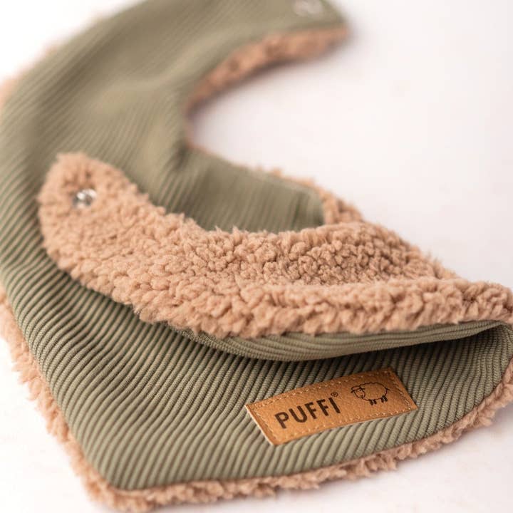 PUFFI - Wholesale Bib - Baby - Slinček kosmaten - Rutica OLIVNO ZELENA2