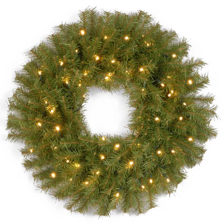 24 in. Pre-Lit Norwood Fir Wreath with Twinkly LED Lights, Plug-In for wholesale by National Tree Company