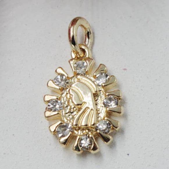 Maagd Maria omringd met zirkonia stenen hanger voor wholesale door Cherie by Cherie