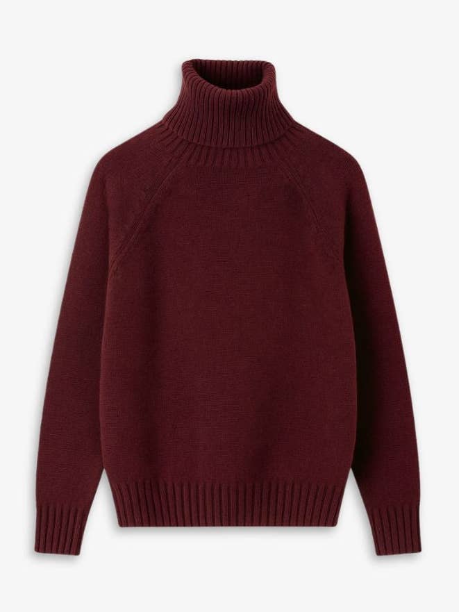 BURGUNDY TURTLENECK SWEATER for wholesale by Anitials