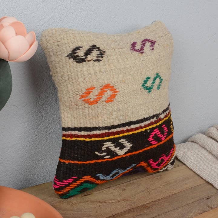 Vintage Kilim Pude Håndlavet Håndvævet Pude for engroshandel hos Kilim Pillow Decors