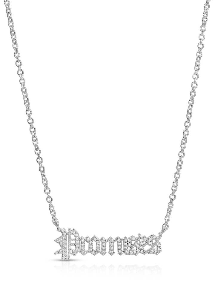 Promises Necklace Bling Silver for wholesale by Broken Promises Co.