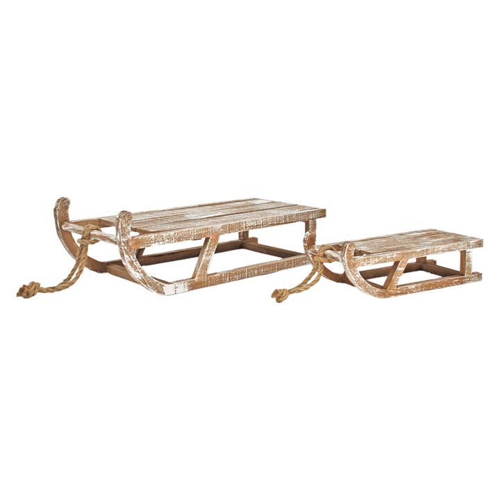 Set of 2 Simple Rustic Sleds for wholesale by WT Collection