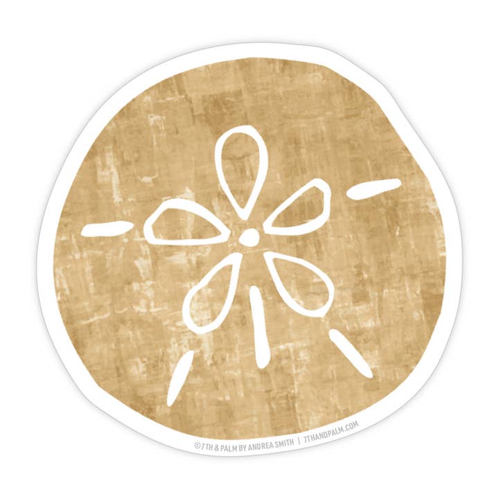 Sand Dollar Vinyl Sticker - Coastal Beach Sticker for wholesale by 7th & Palm