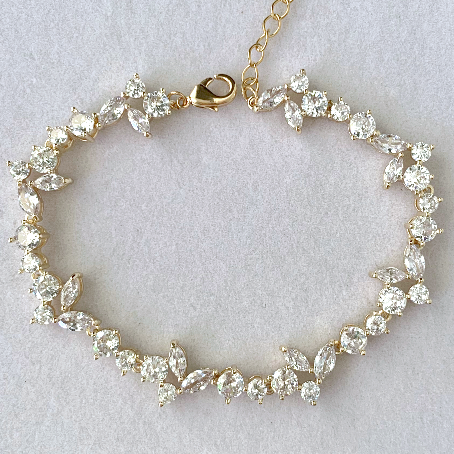 Amandine Jewelry - Wholesale Tennis Bracelet - Lucie Crystal Cluster Bracelet1