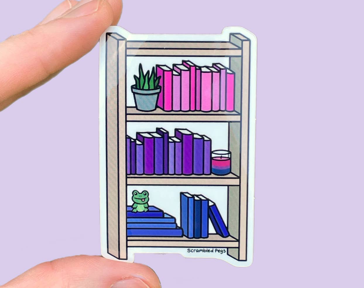 Scrambled Pegs – wholesale Sticker – Bisexual Pride Waterproof Sticker for Bookshelf &amp; Laptop0