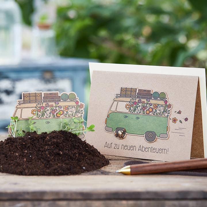 Saatsteckerkarte - Auf zu neuen Abenteuern für den Großhandel von TDJ Stadtgärtner GmbH