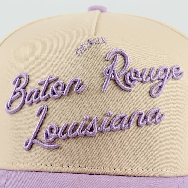 Beige Purple The "Baton Rouge" Script Hat for wholesale on Faire5
