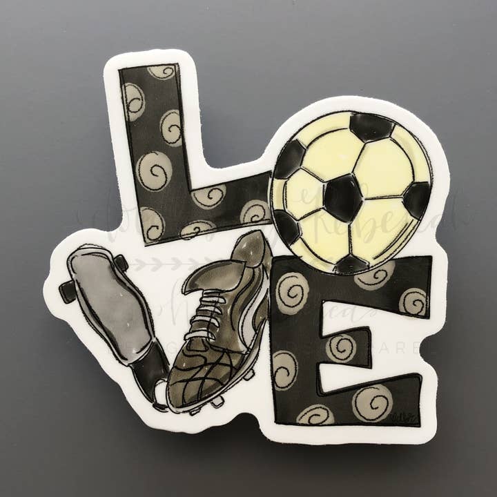 LOVE Soccer Sticker for wholesale by Doodles By Rebekah