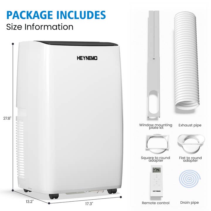Heynemo - Wholesale Bedroom Furniture - 14,000 BTU 3-in-1 Portable Air Conditioner with Heat5