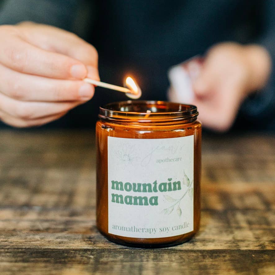 Jean's Apothecare - Wholesale Jar/Filled Candle - Mountain Mama Soy Candle | Non-Toxic Home Winter Fragrance 2