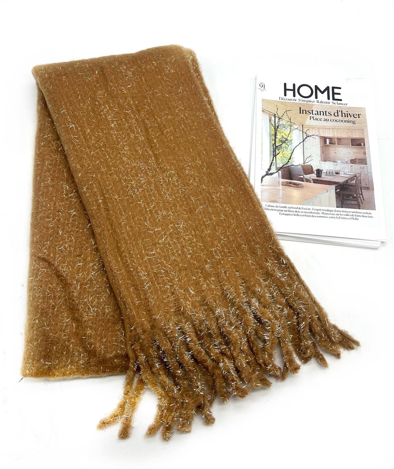 LINETA – Großhandel Schal – Damen – HH-336 Einfarbiger Schal mit großen Fransen und Lurex6