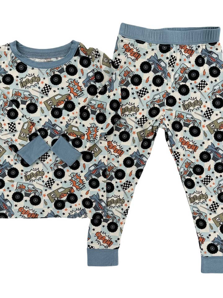 Crash Monster Trucks Bamboo Set for wholesale by Little One Shop