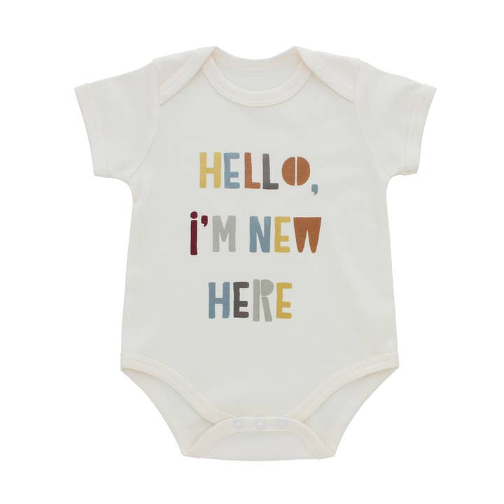 Emerson and Friends – Bodysuit - Bebé por atacado – Olá, sou novo aqui, presente para bebé recém-nascido, onesie de algodão0