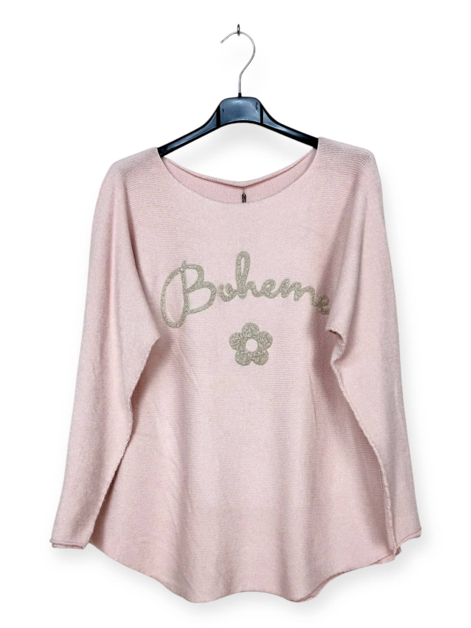 Lucky Nana - Wholesale Knit Sweater - Women's - AH 3165 - V-Neck Sweater with Bohemian Flocking5