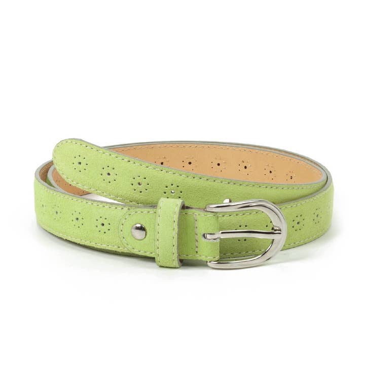WB-SUNFLOWER-MANZANA women's green suede belt for wholesale by Ortiz & Reed
