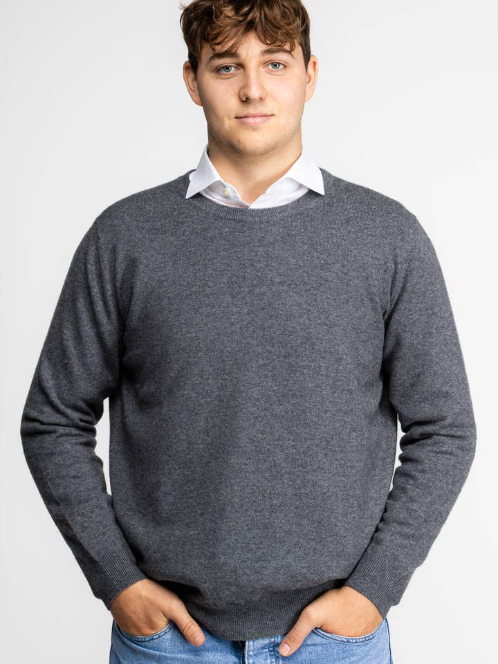 Quiet Form Crew Ash for wholesale by Oxford Meadow Cashmere