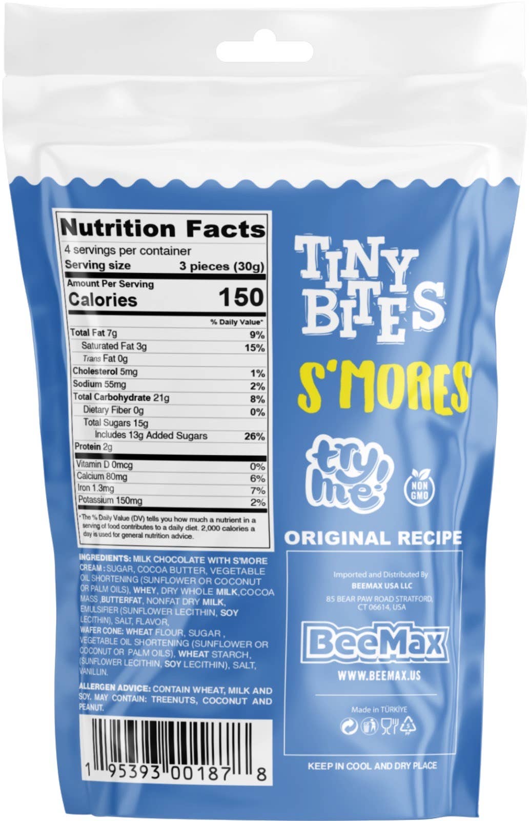 I Got Your Candy - Wholesale Snoepjes met chocolade - Beemax Tiny Bites S'mores wafelkegels 4,24 oz - 12 kt1