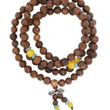 Mandala Crafts - Wholesale Prayer Beads Necklace - Mandala Crafts Natural Wood 108 Mala Prayer Beads Necklace, Bracelet from for Meditation, Yoga1