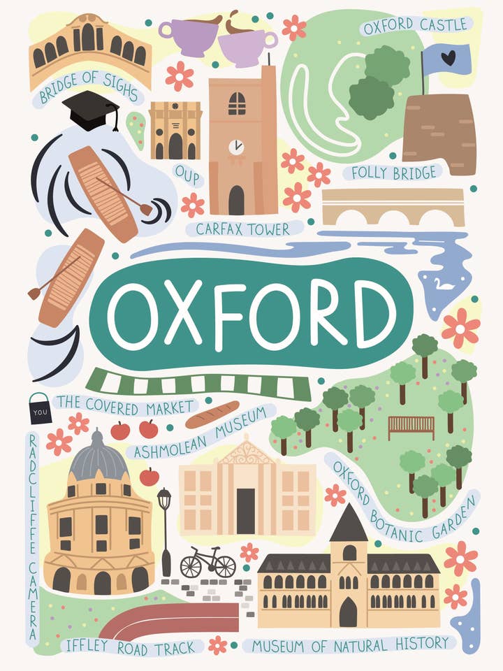 Organic Cotton Tea Towel - Oxford Landmarks for wholesale by Y.O.U Underwear